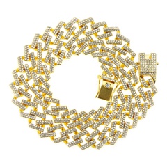 European and American Geometry Rhombus Diamond Cuban Chain Necklace Bracelet