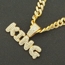 European and American hiphop exaggerated king full diamond letter pendant mens necklacepicture9