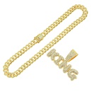 European and American hiphop exaggerated king full diamond letter pendant mens necklacepicture11