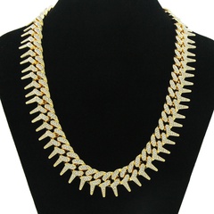 European and American hip-hop thorny Cuban chain full diamond bracelet necklace wholesale