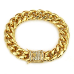 New Bracelet Diamond Buckle Cuban Chain Bracelet Jewelry