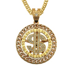 hip hop domineering trendy male exaggerated European and American dollar pendant necklace