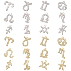 Bead buckle jewelry twelve constellation pendant copper micro-inlaid zircon jewelry accessories