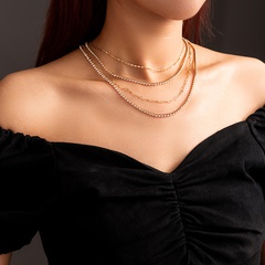 European and American new diamond multi-layer necklace stacking necklace clavicle chain wholesale