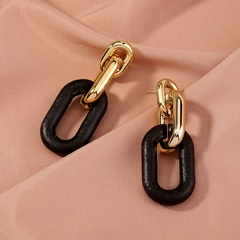 Fashion Long Resin Chain Earrings Contrast Color Acrylic Earrings Jewelry