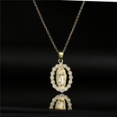 classic religious jewelry copper plated 18K gold zircon Virgin Mary pendant necklace femalepicture8