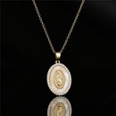 classic religious jewelry copper plated 18K gold zircon Virgin Mary pendant necklace femalepicture9