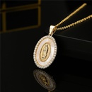 classic religious jewelry copper plated 18K gold zircon Virgin Mary pendant necklace femalepicture10