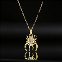 European and American hip-hop copper micro-inlaid zircon scorpion pendant necklace wholesale