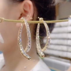 Full diamond cross fishtail earrings flower earrings