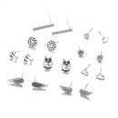new earrings set fashion bohemian sailboat anchor owl earrings 9 pairs setpicture10