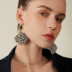 2021 new retro trendy geometric pattern acrylic earrings