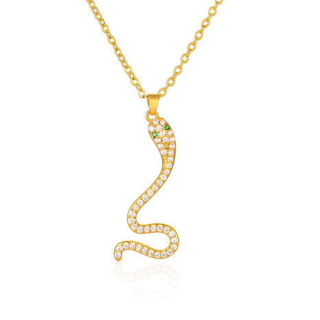 Collier en cuivre avec pendentif en forme de serpent de personnalité créative de style européen et américain NHUW490845's discount tags