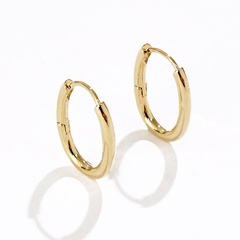 minimalist copper gold-plated oval earrings symmetrical hip-hop personality fashion earrings