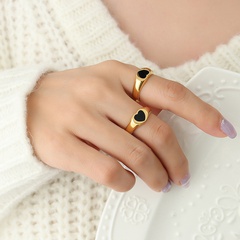 European and American black heart ring fashion finger ring titanium steel ring