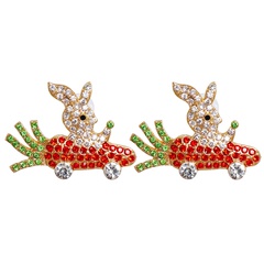 new creative earrings cartoon animal white rabbit carrot earrings jewelry