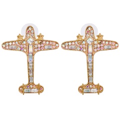 new creative personality exaggerated aircraft earrings diamond earrings jewelry