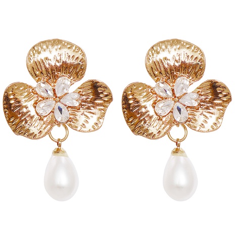 boucles d'oreilles de style nouveau boucles d'oreilles en forme de fleur de diamant accessoires personnalisés bijoux en gros NHJJ490931's discount tags