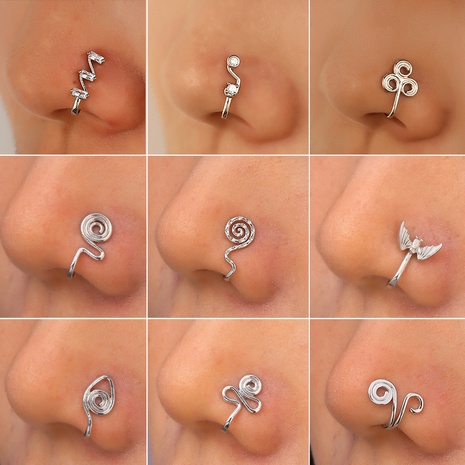 Bijoux de piercing pour le nez avec pince-nez en forme de U en zircon NHDP490947's discount tags
