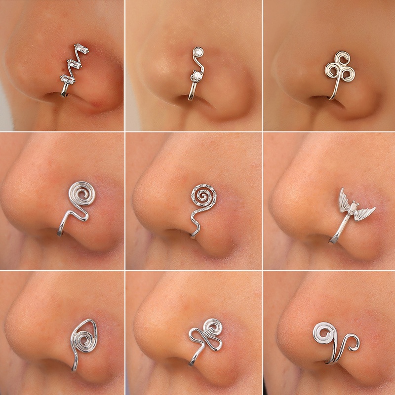 Bijoux de piercing pour le nez avec pincenez en forme de U en zircon