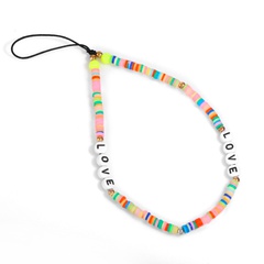 letters mobile phone lanyard color soft ceramic mobile phone chain