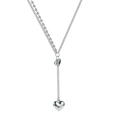 Korean simple double heart titanium steel necklace fashion trend geometric necklace wholesale