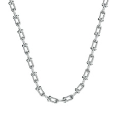 European and American fashion new niche design U-shaped stitching titanium steel necklace wholesale