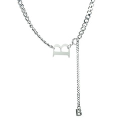 European and American hip-hop letter B titanium steel necklace female simple trendy necklace