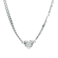 fashion trend pearl stitching heart star titanium steel necklace simple niche design necklace