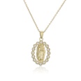 classic religious jewelry copper plated 18K gold zircon Virgin Mary pendant necklace femalepicture12