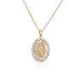 classic religious jewelry copper plated 18K gold zircon Virgin Mary pendant necklace femalepicture13
