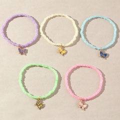 Korean style personalized rice bead butterfly pendant bracelet