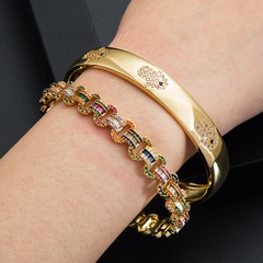 fashion new products copper micro-inlaid zircon openable bracelet