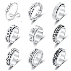 Amazon Supply Großhandel Xingyue Paar Ring Doppels chicht Rotation Dekompression Anti-Angst-Druck Titan Stahl Ring