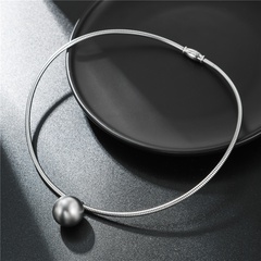 Niche design titanium steel ball collar simple magnet choker wholesale