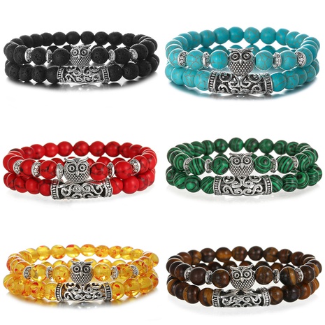ensemble de bracelets hibou oeil de tigre pierre de mode européenne et américaine nouveau bracelet's discount tags