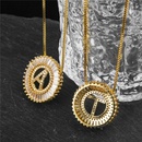 European and American 26 English letter necklace round pendent copper zircon necklace wholesalepicture10