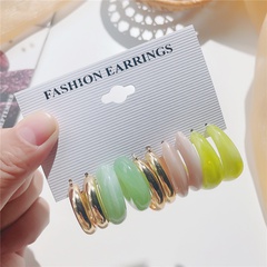 Candy color earrings set creative simple acrylic earrings retro color earrings