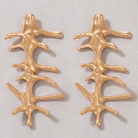 personnalité boucles d'oreilles exagérées boucles d'oreilles corail doré boucles d'oreilles géométriques irrégulières NHGY491398's discount tags
