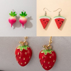 European and American Cute Fruit Strawberry Vegetable Carrot Earrings