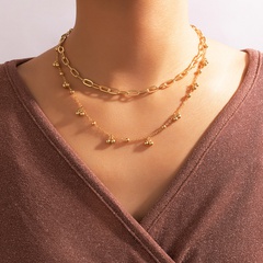 Koreanische kreative neue Halsketten-goldene mehrschichtige Quaste Wassertropfen-Legierungs-Halskette Großhandel