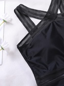 commerce extrieur couleur unie noir rsille sangle une pice bikini sexy maillot de bain maillots de bainpicture6