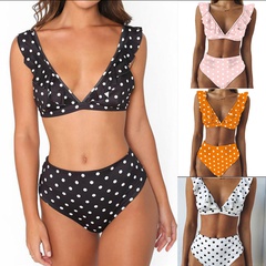 Europe and America lace polka dot bikini new bandage split swimsuit sexy swimwear