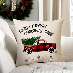 Klassischer Kissenbezug mit Weihnachtsbaum-Print