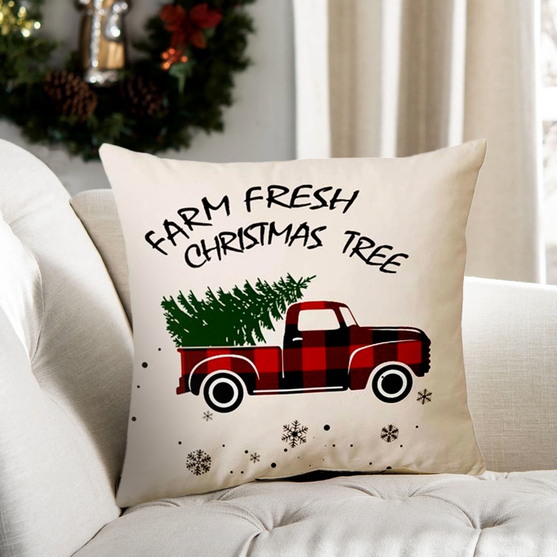 Klassischer Kissenbezug mit WeihnachtsbaumPrint