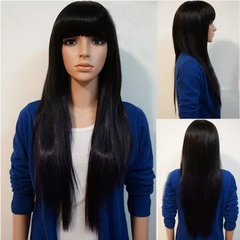 wholesale straight bangs long straight hair new black wigs