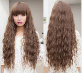 Wig Female Bangs Corn Curler Long Curly Fluffy Wig Wig Bangs Foreign Trade One Piece Dropshipping