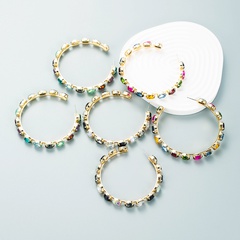 Fashion color diamond series alloy glass diamond earrings trend party earrings