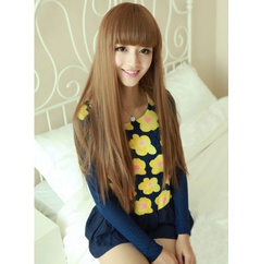 wig female long straight hair fluffy European and American wig wholesale