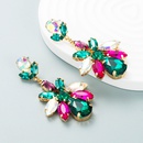 Fashion colored diamond series multilayer alloy diamondstudded glass diamond geometric flower earringspicture11